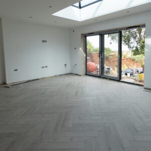 Fusion 12mm Oak Robust Grey Herringbone Laminate Flooring