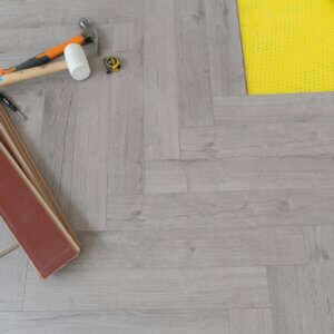 Oak Robust Grey Herringbone Laminate 12mm