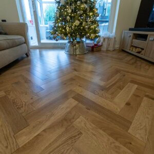 Riviera 14/3 x 90mm Natural Smooth Oak Herringbone Engineered Wood Flooring