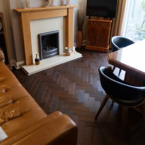 Riviera 18/3 x 80mm SMALL Dark Chocolate Oak Herringbone Engineered Wood Flooring