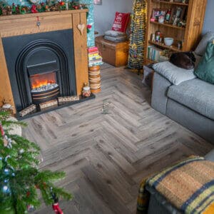 Herringbone Laminate Floor Volcanic Oak 12mm