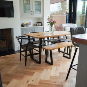 14mm Brushed & Oiled Oak Herringbone Engineered Flooring