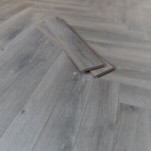 Dark Grey Oak Herringbone Laminate Flooring