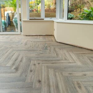 Fusion 12mm Volcanic Grey Oak Herringbone Laminate Flooring