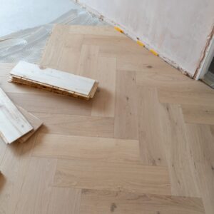 Pale Invisible Oak Herringbone Engineered Wood Flooring