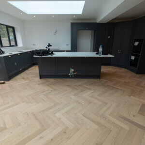 Riviera 14/3 x 90mm Pale Invisible Oak Herringbone Engineered Wood Flooring