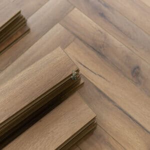 12mm Fusion Oak Robust Fumed Herringbone Laminate