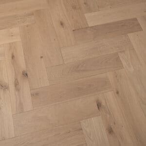 Click 14/3 x 150mm Pale Invisible Oak Herringbone Engineered Wood Flooring