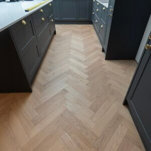 Riviera 14/3 x 90mm Pale Invisible Oak Herringbone Engineered Wood Flooring