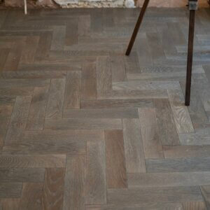 Riviera 18/4 x 90mm Grey Waxed Haze Oak Herringbone Engineered Wood Flooring