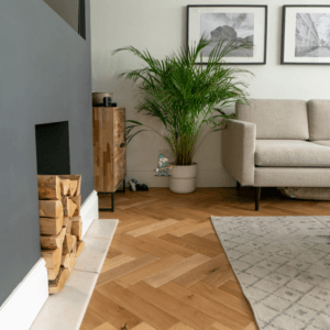 Natural Oak Herringbone Dining Room