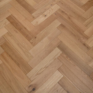 Natural Brushed & Oiled Oak Herringbone Flooring