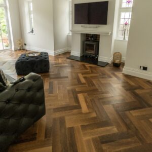 Nature 18/5 x 100mm LARGE Double Smoked Oak Herringbone Engineered Wood Flooring