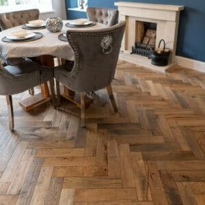 Riviera 18/5 x 90mm Worn Brushed & Hardwax Oiled Oak Herringbone Engineered Flooring