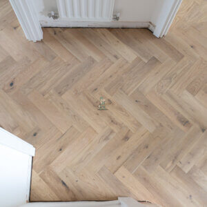 Seashell Light Oak Herringbone Engineered Wood Flooring