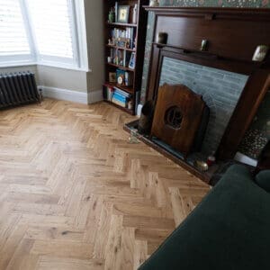 Natural Brushed Oak Herringbone Engineered Floor