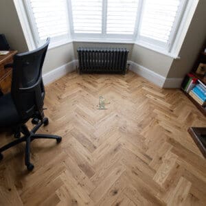 Natural Brushed Oak Herringbone Engineered Flooring