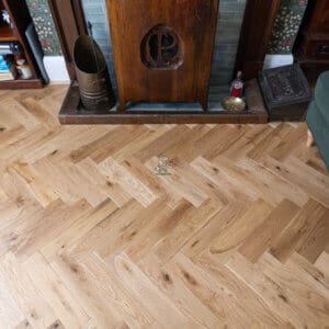 Brushed & Lacquered Oak Herringbone Engineered Flooring