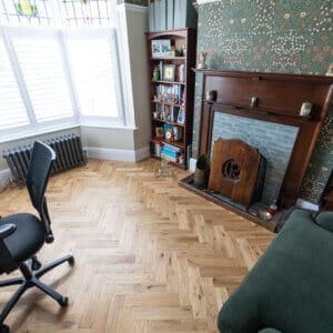 Natural Brushed & Lacquered Oak Herringbone Engineered