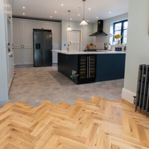 90mm Natural Oak Herringbone Engineered Flooring