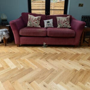 Natural Oak Herringbone Engineered Wood Floor