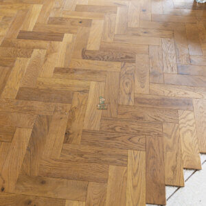 Burnham Oak Golden Brushed Oiled Herringbone Engineered Wood Flooring