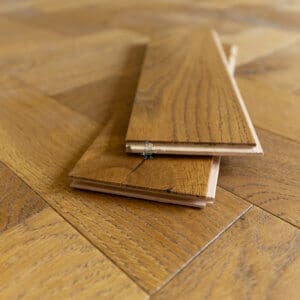 Burnham Oak 10/3 x 80mm Golden Brushed Oiled Herringbone Engineered Wood Flooring