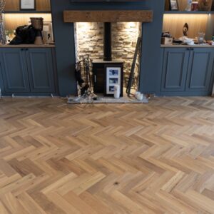 Cambridge Ashdown Oak 10/3 x 80mm Natural Brushed Oiled Herringbone Engineered Wood Flooring