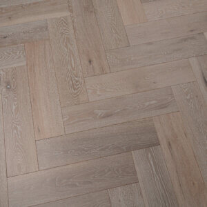 150mm White Washed Oak Herringbone Engineered Flooring