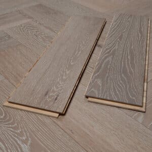 White Washed Oak Herringbone Engineered Flooring