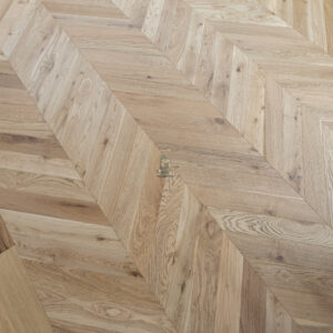 Natural Brushed & Lacquered Chevron Flooring