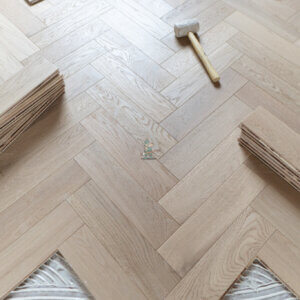 Berlin 14/3 x 90mm Oak Invisible Oiled Herringbone Engineered Wood Flooring