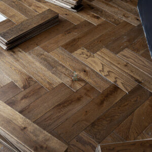 Berlin 14/3 x 90mm Deep Smoked Oak Herringbone Engineered Wood Flooring