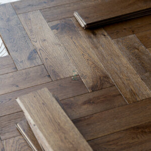 Berlin 14/3 x 90mm Deep Smoked Oak Herringbone Engineered Wood Flooring