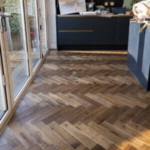 Berlin 14/3 x 90mm Deep Smoked Oak Herringbone Engineered Wood Flooring