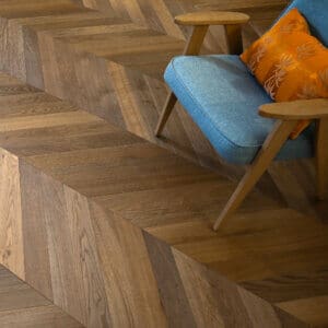 Nature 15/4 x 90mm Smokey Ammonia Oak Chevron Engineered Wood Flooring