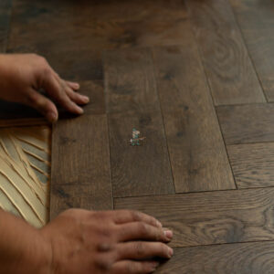 Riviera 14/3 x 90mm Smoky Brushed Oak Herringbone Engineered Wood Flooring