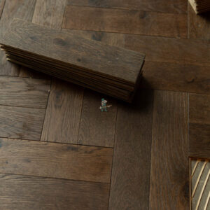 Riviera 14/3 x 90mm Smoky Brushed Oak Herringbone Engineered Wood Flooring