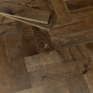 Riviera 14/3 x 90mm Smoky Brushed Oak Herringbone Engineered Wood Flooring