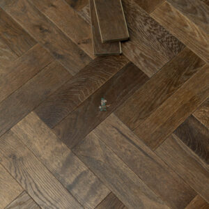 Riviera 14/3 x 90mm Smoky Brushed Oak Herringbone Engineered Wood Flooring