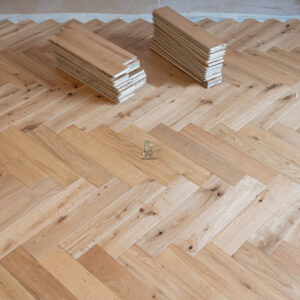 Atlanta 14/2 x 90mm Natural Brushed Oak Herringbone Engineered Flooring