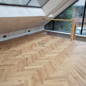 Atlanta 14/2 x 90mm Natural Brushed Oak Herringbone Engineered Flooring