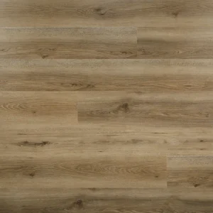 Rustic Chapel Oak luxury vinyl click flooring with rich earthy tones and wood grain texture.