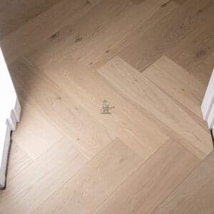 Riviera Prime Click 14/3 x 150mm Pale Invisible Oak Herringbone Engineered Wood Flooring