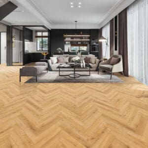 Flair 12mm Biscuit Oak Herringbone Laminate Flooring