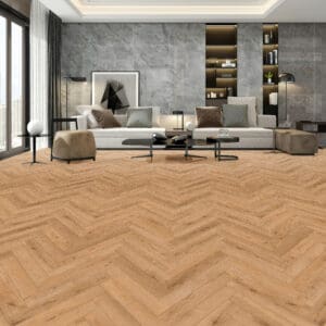 Flair 12mm Biscoff Oak Herringbone Laminate Flooring