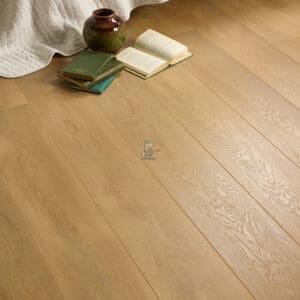 Madrid Oak 12mm Laminate Flooring with 4V Groove, showcasing warm oak tones and a realistic wood grain finish.