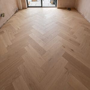 Riviera Prime Click 14/3 x 150mm Pale Invisible Oak Herringbone Engineered Wood Flooring